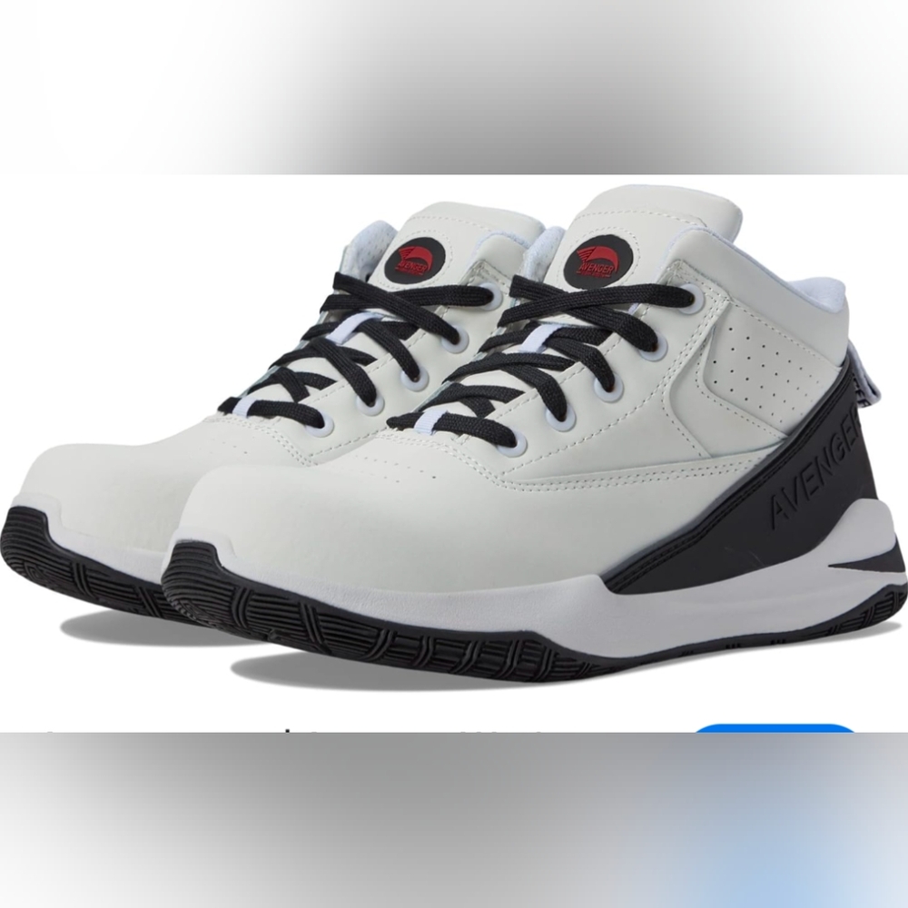 Avenger Mens Work Boots A813 in Black and White size 8.5 Med EUC